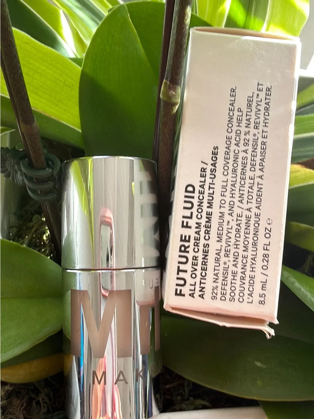 Milk Makeup Primer Stick in Shiny Silver Case with Soft Pink Box